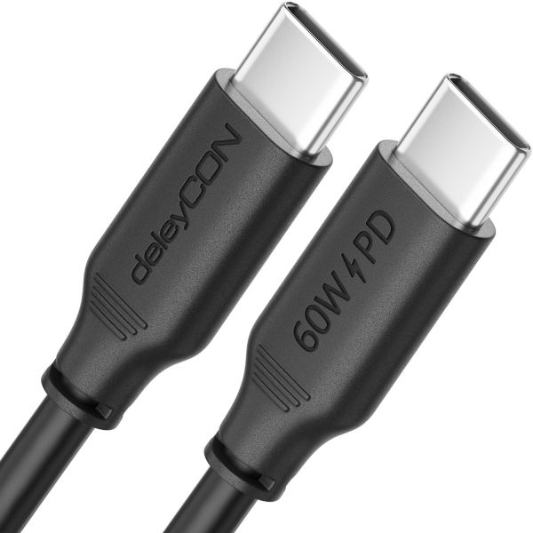 deleyCON 2m USB C Kabel PD3.0 60W Schnellladekabel) USB-C zu USB-C iPhone