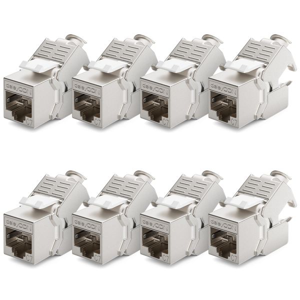 deleyCON 8x CAT7 Keystone Modul RJ45 für CAT7 CAT6 CAT6a 1000 MHz 10 Gbit/s