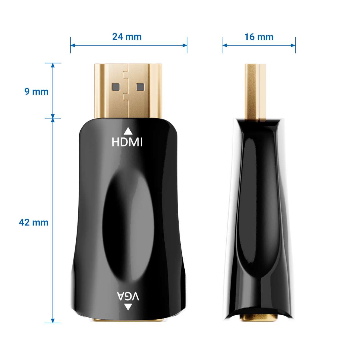 Aceele HDMI Auf VGA Adapter – 1080P, Nylon Kabel, Für Laptop, PC, Xbox An Monitor