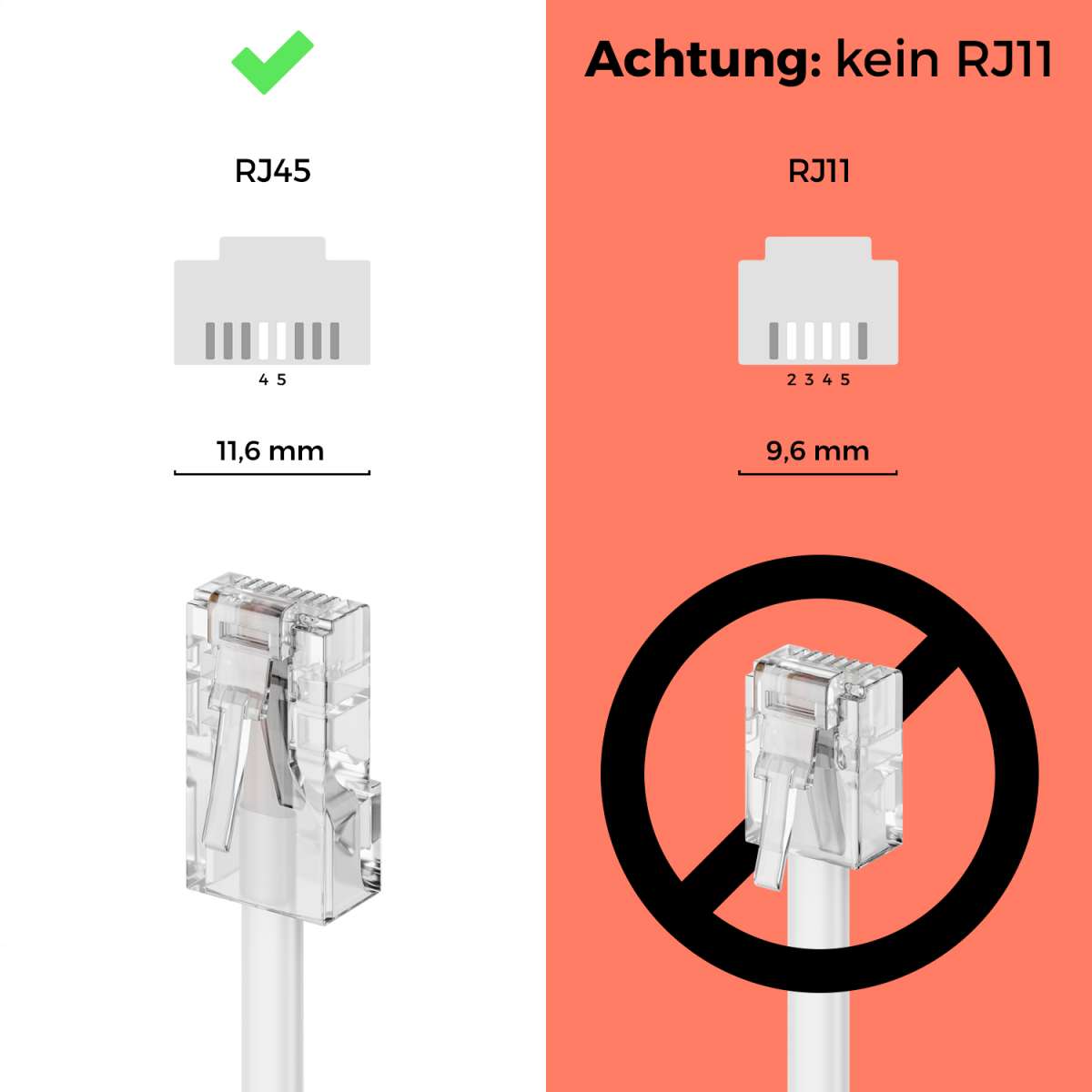 CAVO ROUTER VDSL per canalizza telefonica DSL TAE-F RJ45 ISDN router