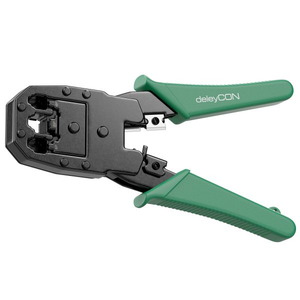 deleyCON Crimpzange für Modularstecker Westernstecker für RJ11 RJ12 RJ45