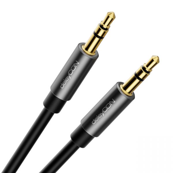 deleyCON 5m Klinke Audio Stereo AUX Kabel 3,5mm Klinkenkabel Audiokabel