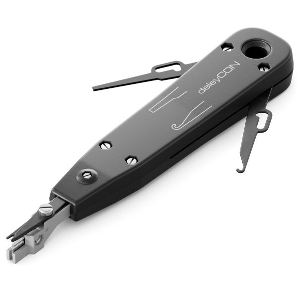 deleyCON LSA Auflegewerkzeug Werkzeug für Netzwerkdosen Patchfelder DSL Schwarz