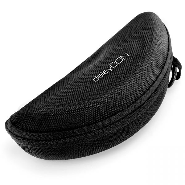 deleyCON Brillenetui Hardcase Hartschalen Etui Brillentasche Brillenbox Schwarz