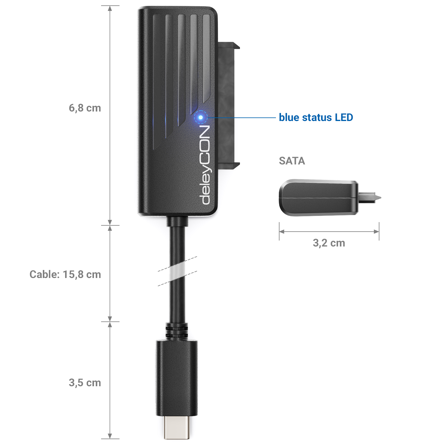 BENFEI SATA Auf USB-Kabel, 2-in-1 USB C/USB 3.0 Auf SATA III Festplatten- Adapter, Kompatibel Für 2,5 Zoll HDD Und SSD - Foto 5