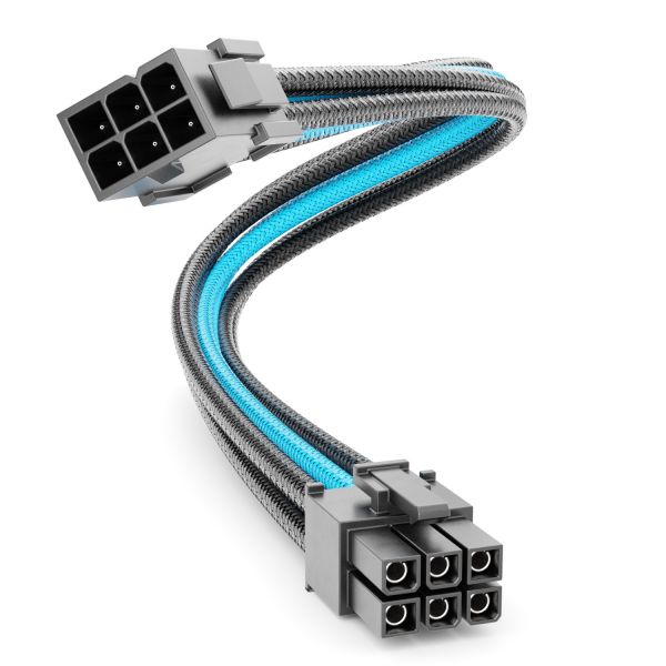 deleyCON 6 Pin PCI Express GPU Grafikkarte Strom Kabel Intern 30cm 18 AWG Blau
