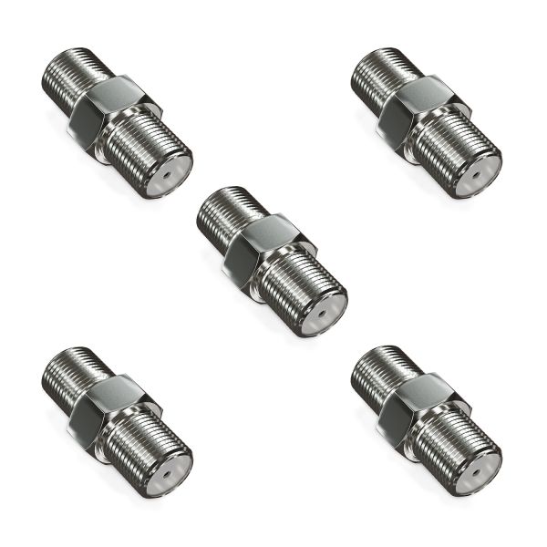deleyCON 5x SAT Adapter Verbinder Koaxialkabel verlängern 2x F-Buchse Sat Kabel
