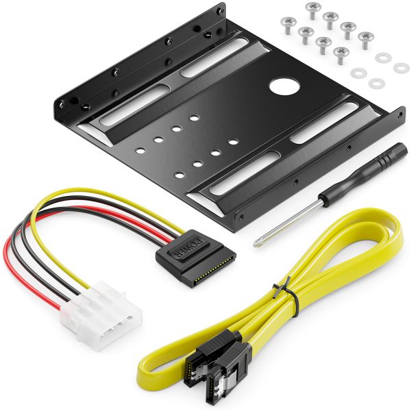deleyCON Einbaurahmen für 2,5" HDD &amp; SSD auf 3,5" Wechselrahmen Halterung