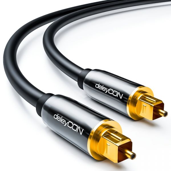 Toslink HQ deleyCON 3m - Metallstecker 5mm - Schwarz