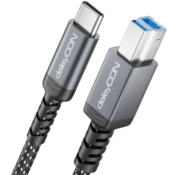 2m USB3.0 Druckerkabel Scannerkabel Datenkabel USB-C zu USB-B Stecker 5 Gbit/s