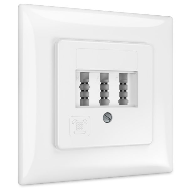 deleyCON TAE NF/F Unterputzdose (2x Anschluss +1x NS) für Fax/Modem/DSL-Splitter