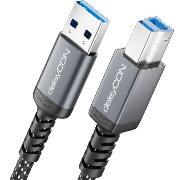 1,5m USB3.0 Druckerkabel Scannerkabel Datenkabel USB-A zu USB-B Stecker 5 Gbit/s