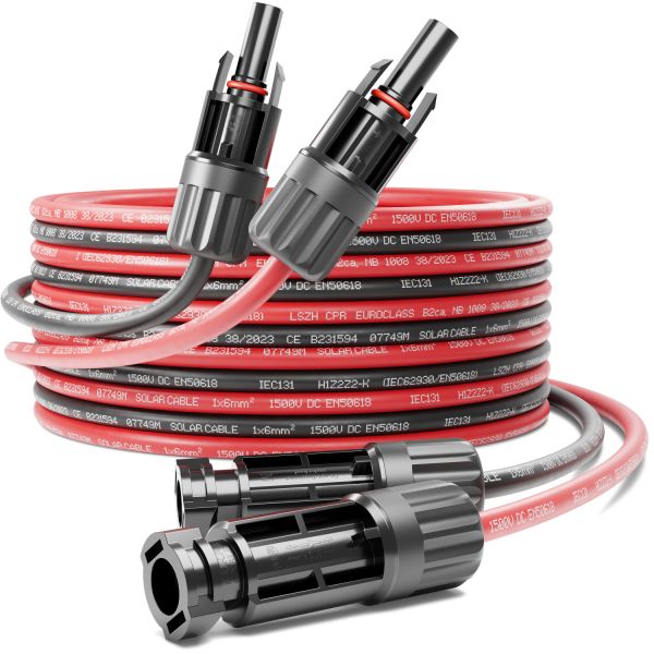 deleyCON 20m PV4 Solarkabel Verlängerung Set 6mm² für Photovoltaik-Anlagen