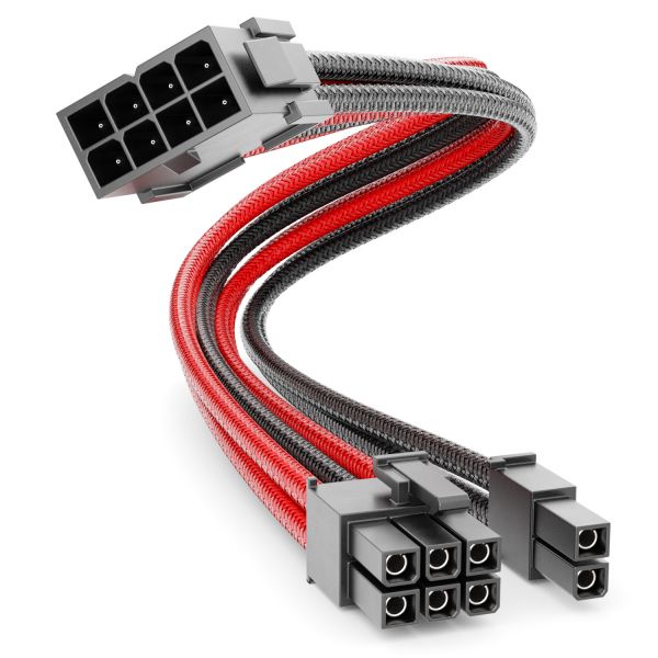deleyCON 6+2 Pin PCI Express GPU Grafikkarte Strom Kabel Intern 30cm Rot