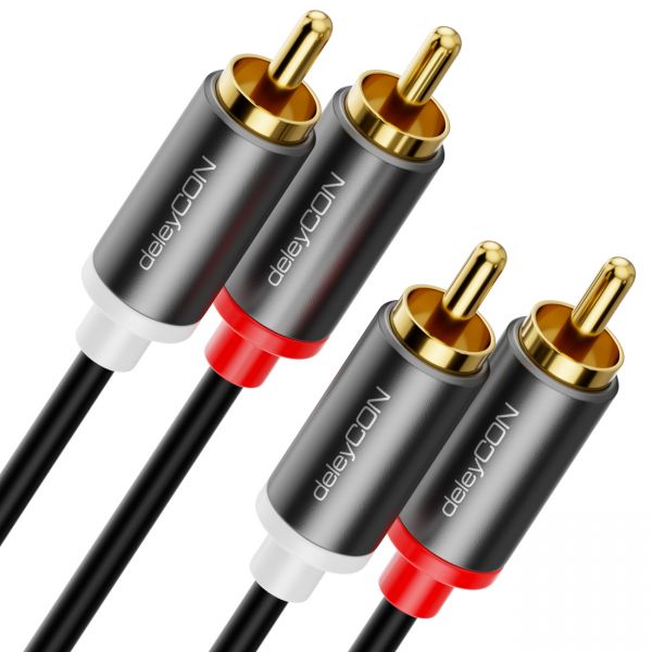 deleyCON 15m Cinch Kabel RCA HiFi Audio Kabel Audiokabel Heimkino Stereoanlage