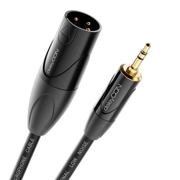 deleyCON 1m XLR zu 6,3mm Audio Adapter Kabel Stecker 3Polig zu 6,35mm Stecker