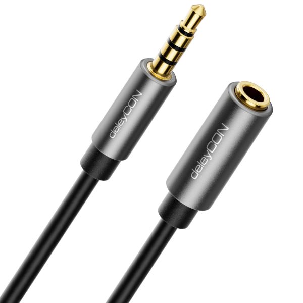 deleyCON 3,0m Headset Verlängerung CTIA 4 Polig TRRS Mikrofon 3,5mm Klinke