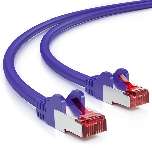 deleyCON 30m CAT6 Patchkabel S-FTP PIMF Netzwerkkabel Ethernetkabel - Lila