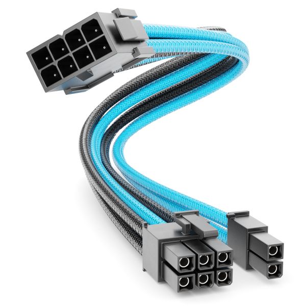 deleyCON 6+2 Pin PCI Express GPU Grafikkarte Strom Kabel Intern 30cm Blau