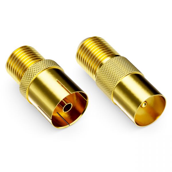 deleyCON SAT Adapter SET F-Stecker auf IEC Stecker und 1x IEC Antennenbuchse