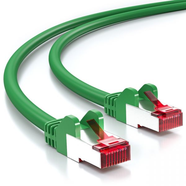 deleyCON 0,5m CAT6 Patchkabel S-FTP PIMF Netzwerkkabel Ethernetkabel - Grün