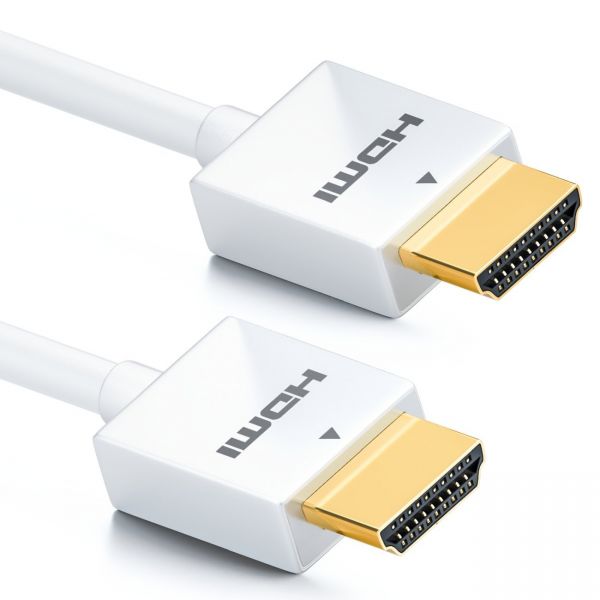 deleyCON 3m HDMI Kabel Flexy Serie - weiß
