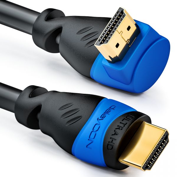 deleyCON 1m HDMI 270° Grad Winkel Kabel - HDMI 2.0/1.4a kompatibel mit Ethernet