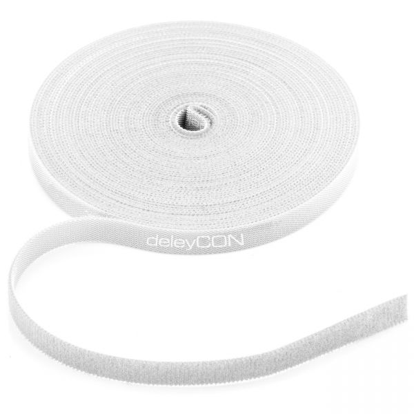 deleyCON 10m Klettband Rolle 10mm Breit Kabelbinder Klettverschluss Kabelklett